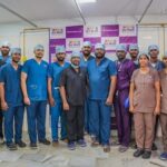 Dr. Sabarisan, Dr. Ajay Kumar, Dr. Muhammed Owaise, Dr. Guna Sekar, Dr. Sudhakar with Dr. Devendra Kumar and team