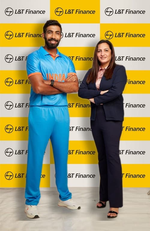 Ms. Kavita Jagtiani, Chief Marketing Officer, L&T Finance Ltd. with Mr. Jasprit Bumrah