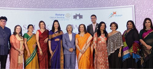 The Shakti Awardees of 2025 with Chief Guest, Dr. Swati Piramal, Mr. Satyan Israni (President, Rotary Club of Bombay) and Mr. Puneet Chhatwal (IHCL)