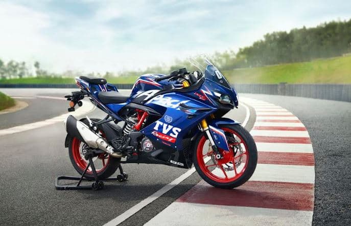 2025 TVS Apache RR310 in a new Sepang Blue Race Replica Colour Scheme