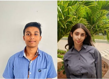 Vanij (Class 10) and Hasitha (Class 12) CBSE top scorers